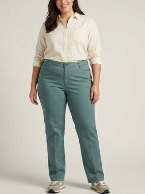 Lee Teal All Day Pant, Straight Leg, Sz 16 XL Flat Front Classic Office Wear